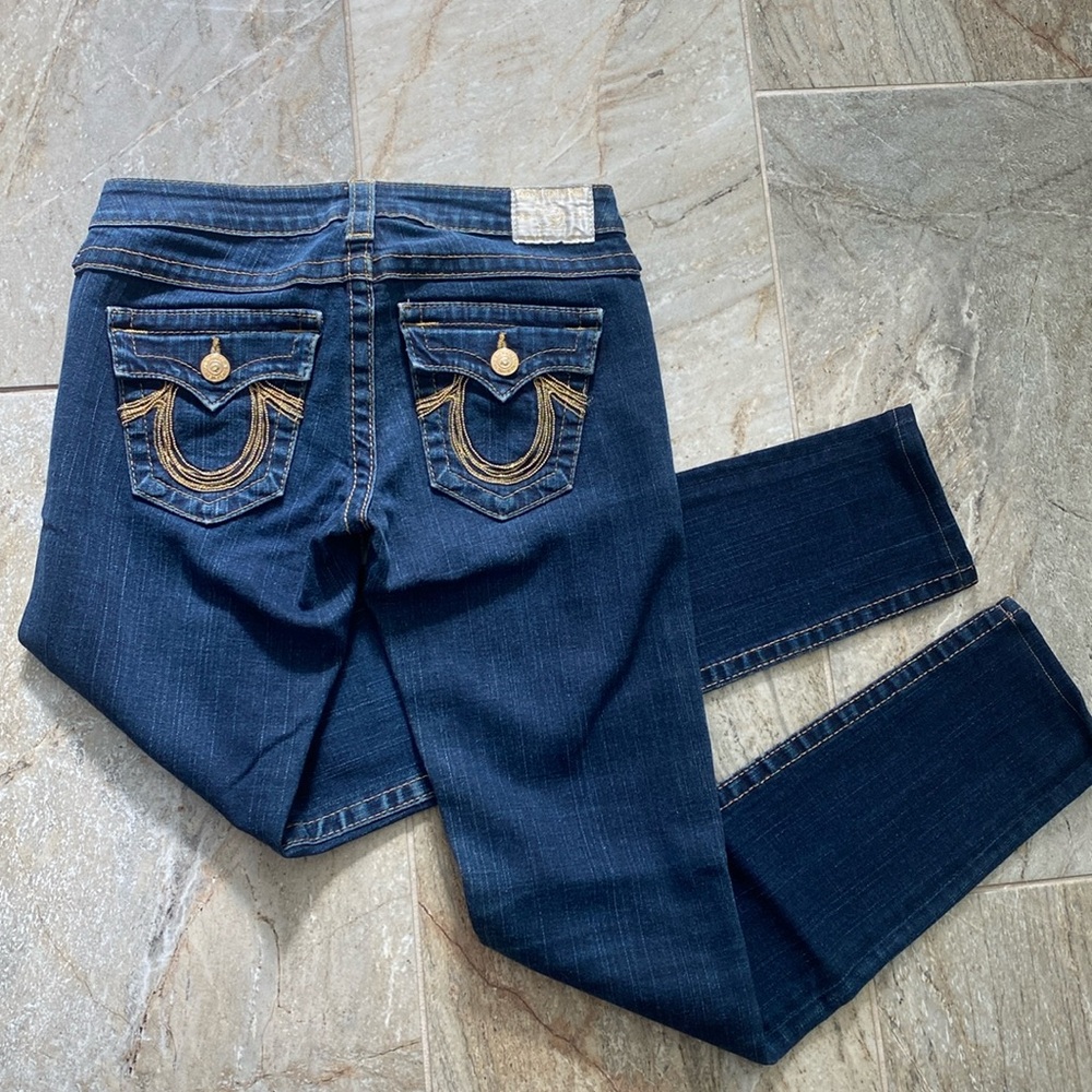 RARE True religion jeans with gold detail